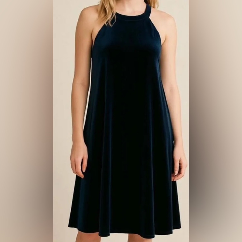 Betsey Johnson Midnight Blue Navy Velvet Dress size 8 New with Tags